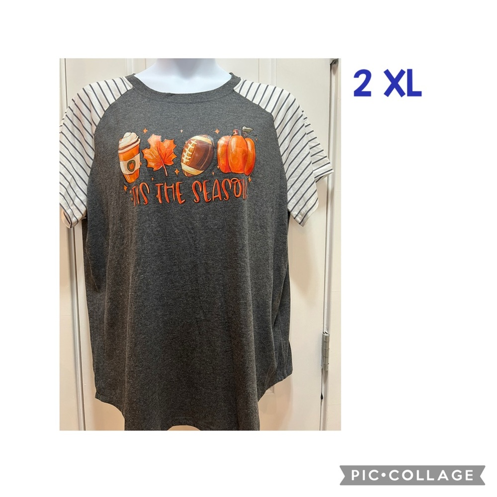 Festive Gray and Orange Women's Raglan Tee